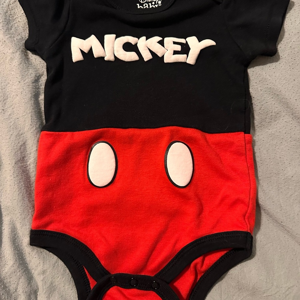 Disney Mickey Mouse Black and Red Baby Onesie